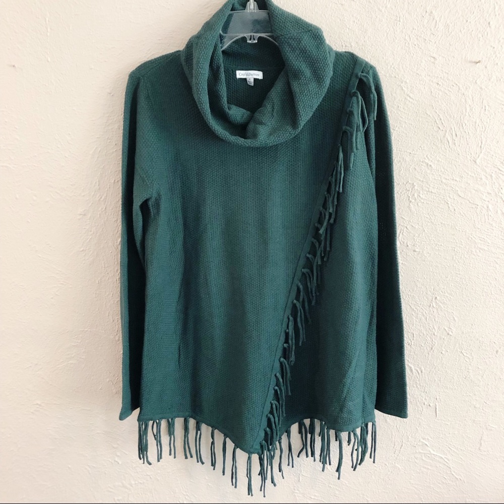 Green Fringe Sweater